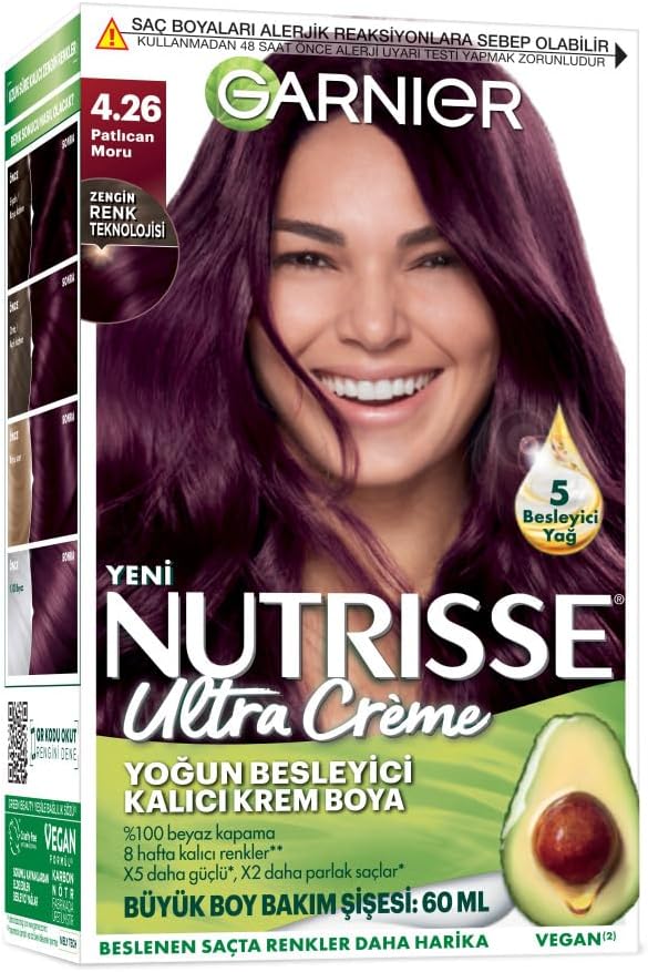 کیت رنگ موی گارنیر NUTRISSE شماره 4.26 رنگ بنفش